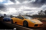 Police Exotics in the Outback 2007: Lamborghini Murcielago pulled over by cop car Police Exotics in the Outback 2007: Lamborghini Murcielago pulled over by cop car