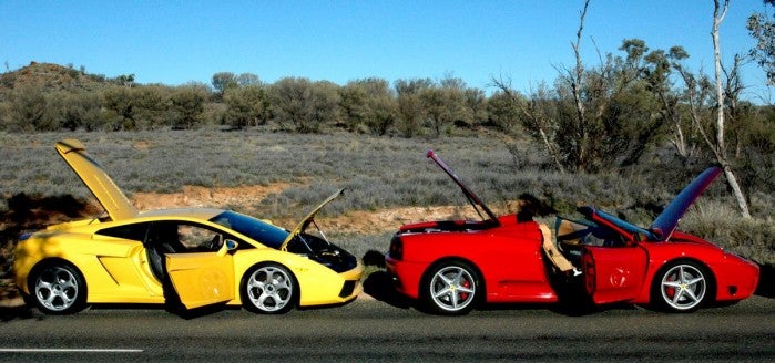 Lamborghini Gallardo vs Ferrari 360 Spider doors lamborghini vs ferrari