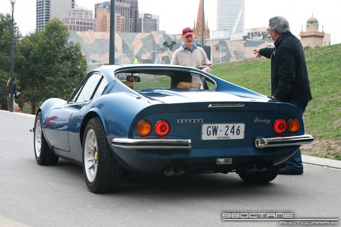 Ferrari 246GT Dino blue Rear Left Birrung Marr Victoria 19 April 2009 Club
