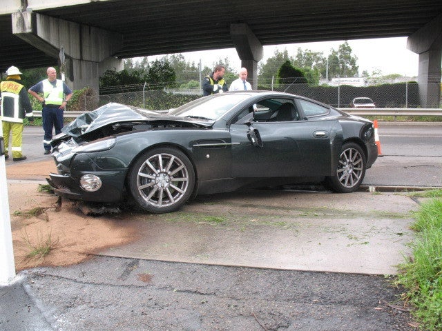 Crash Wrecked Exotics V12 Vanquish Aston Martin Public Guest
