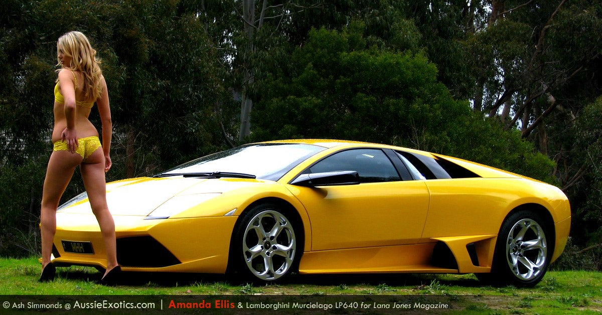 Amanda Ellis and Lamborghini Murcielago LP640 Photoshoot ...