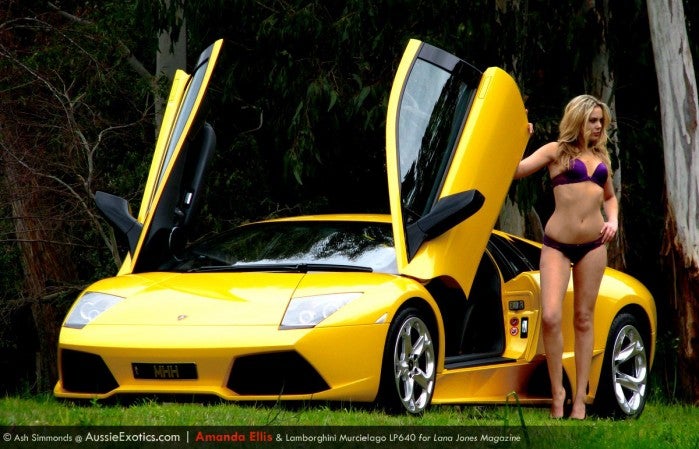 Lamborghini LP640 hot blonde girl Amanda Ellis model Adelaide